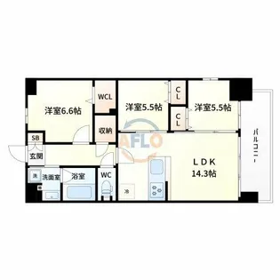 グランジュテ【8階】の間取り