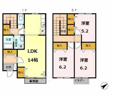 ルミエール東矢倉【1階】の間取り