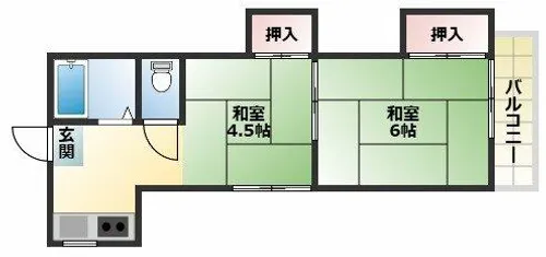 ルンルン桑津【1階】の間取り