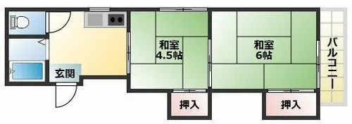 ルンルン桑津【2階】の間取り