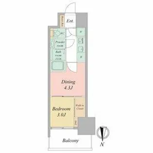 セレニテ東梅田アリエ【309号室】の間取り