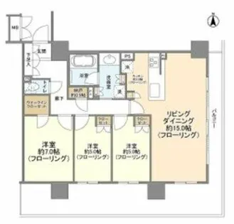ブランズタワー御堂筋本町【21階】の間取り