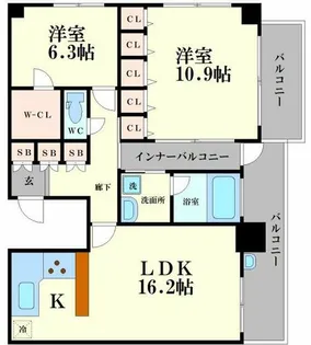 松屋タワー【24階】の間取り