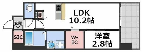リヴェント難波サウス【13階】の間取り
