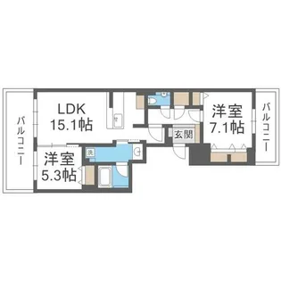 シティホーム円山ザ・ヴィラ【3階】の間取り