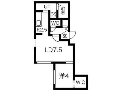 Porte-bonheur nishisen6jo【303号室】の間取り
