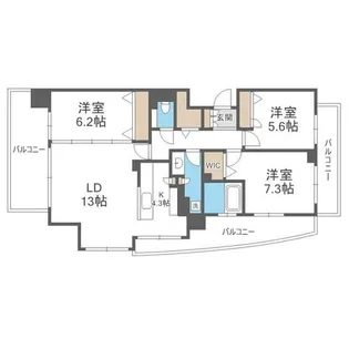 クレアシティ円山北4条【4階】の間取り