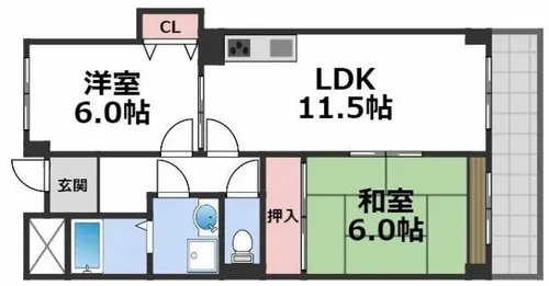 御勝山南パークトリム【3階】の間取り