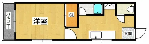 グランドシティ西新【2階】の間取り