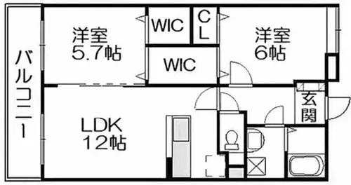 メゾンドベルヴィ【403号室】の間取り