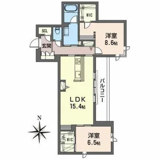 ShaMaison Premier CYPRESS【0403号室】の間取り