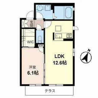 グリシーヌなかもず【0101号室】の間取り