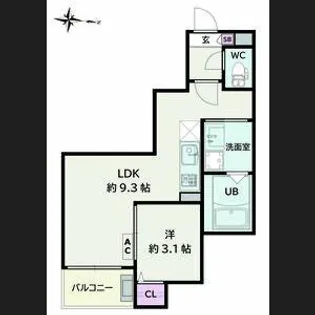 Jack hosokomeⅠ【302号室】の間取り