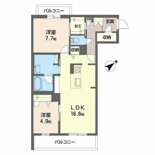 シャーメゾン スイート森小路【0303号室】の間取り