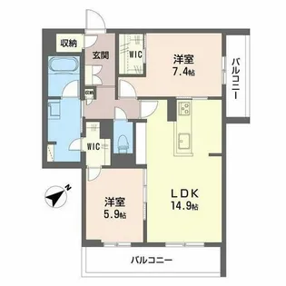 シャーメゾン スイート森小路【0201号室】の間取り