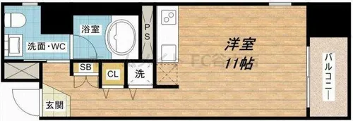 クリスタルブライト天満橋リバーサイド【2階】の間取り