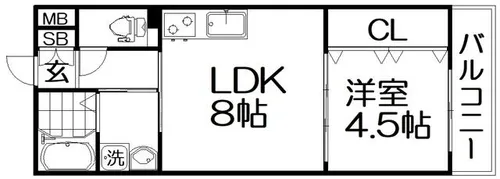 レジデンスコート橋本【203号室】の間取り