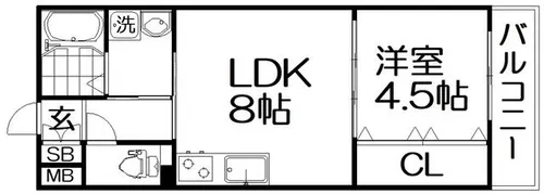 レジデンスコート橋本【2階】の間取り