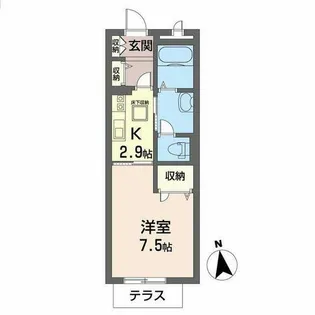 シャーメゾン北王子B【0103号室】の間取り
