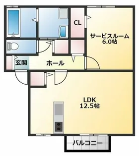 ボンボヌール【1階】の間取り