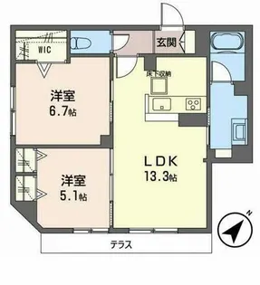 Sha Maison NICASIO行基【0101号室】の間取り