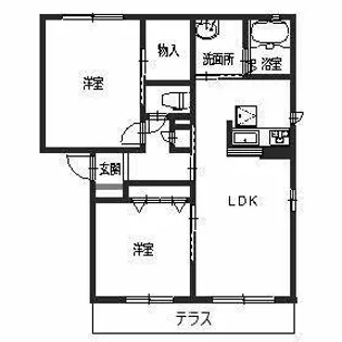 グリーンヴィレッジ【D102号室】の間取り