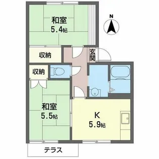 ハイツ左近【0105号室】の間取り