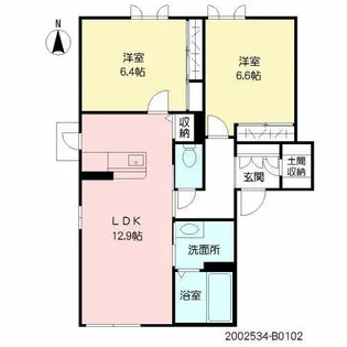 グリーントリニティー B棟【1階】の間取り