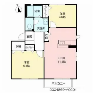 マ メゾン志井【A0201号室】の間取り