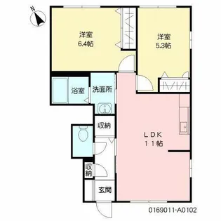 シトラスコート門司港 A棟【A0102号室】の間取り