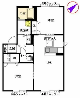 A-Tパークハイム A棟【A0101号室】の間取り