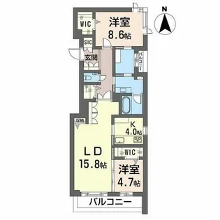 シャーメゾン国府宮駅前【0203号室】の間取り