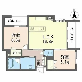 シャーメゾン国府宮駅前【0201号室】の間取り