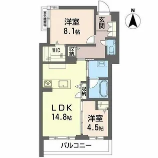 シャーメゾン国府宮駅前【0302号室】の間取り
