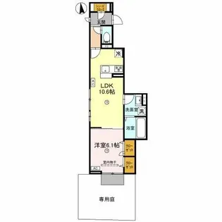 スプランデュール高井田【1階】の間取り