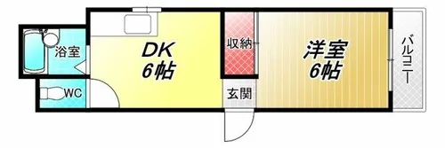 OK平野ハイツ【1階】の間取り