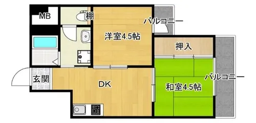 アローハイツ【7階】の間取り