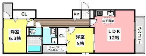 パル茨木【1階】の間取り