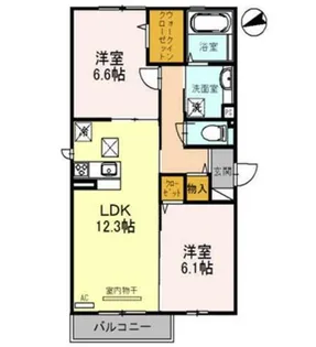 ソレアード加美東【2階】の間取り