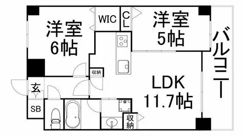 グラマシー京橋【11階】の間取り
