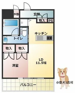 アーデンタワー南堀江【5階】の間取り
