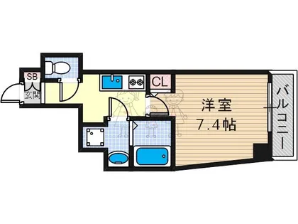 エグゼ阿倍野【7階】の間取り