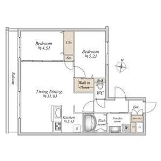 アルファスクエア北12東2【2階】の間取り