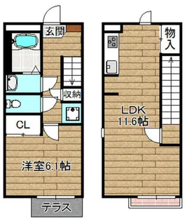 ジェンティーレ高槻【1階】の間取り