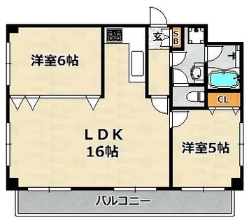 エクセレント神戸【201号室】の間取り