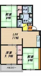 大阪府高石市西取石5丁目【マンション】の間取り