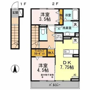 レジデンス月/レジデンス星 レジデンス星【2階】の間取り