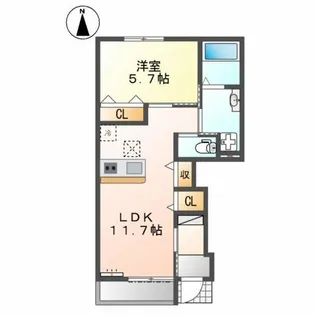 シャン ヴィラージュ【1階】の間取り