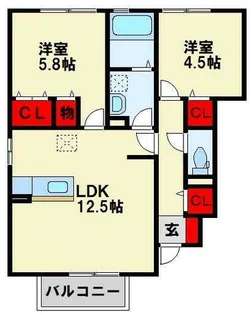 サニーヒルズ迫田【101号室】の間取り