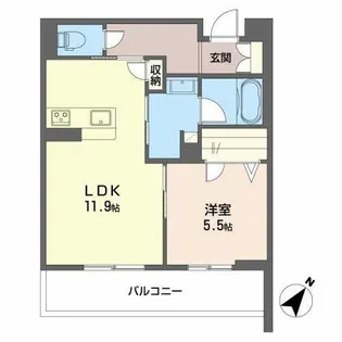 シャーメゾン森南【0203号室】の間取り